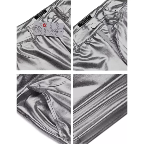 COOFANDY Mens Metallic Shiny Jeans 70‘s Party Dance Disco Nightclub Pants Straight Leg Trousers
