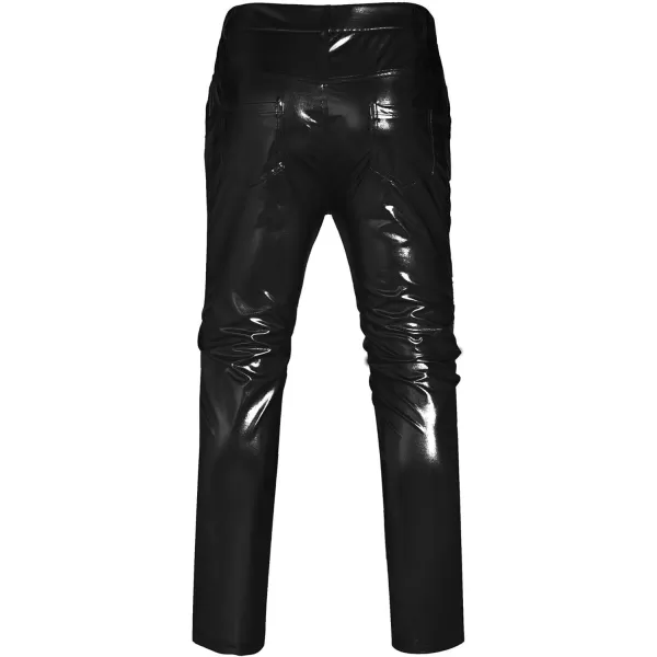 COOFANDY Mens Metallic Shiny Jeans 70‘s Party Dance Disco Nightclub Pants Straight Leg Trousers