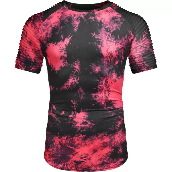 COOFANDY Men's Muscle T-Shirt Pleated Raglan Sleeve Bodybuilding Gym Tee Short Sleeve Fashion Workout Shirts Hipster Shirt)