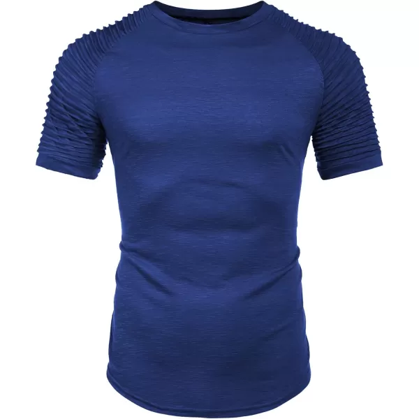 COOFANDY Men's Muscle T-Shirt Pleated Raglan Sleeve Bodybuilding Gym Tee Short Sleeve Fashion Workout Shirts Hipster Shirt