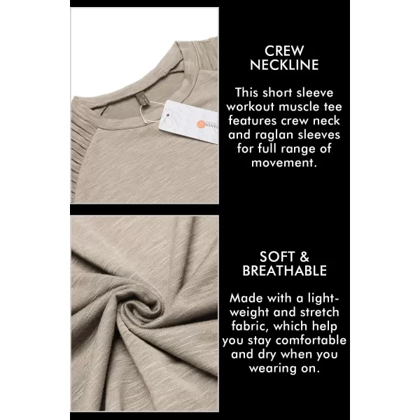 COOFANDY Men's Muscle T-Shirt Pleated Raglan Sleeve Bodybuilding Gym Tee Short Sleeve Fashion Workout Shirts Hipster Shirt