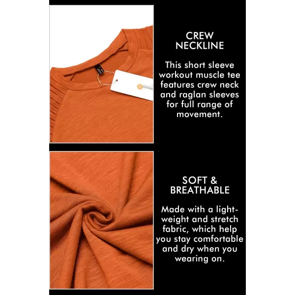 COOFANDY Men's Muscle T-Shirt Pleated Raglan Sleeve Bodybuilding Gym Tee Short Sleeve Fashion Workout Shirts Hipster Shirt