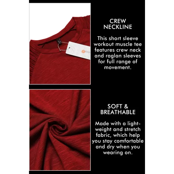 COOFANDY Men's Muscle T-Shirt Pleated Raglan Sleeve Bodybuilding Gym Tee Short Sleeve Fashion Workout Shirts Hipster Shirt