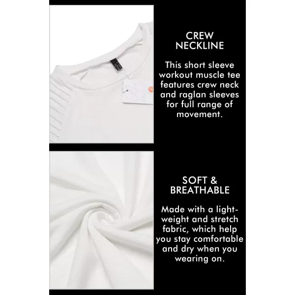 COOFANDY Men's Muscle T-Shirt Pleated Raglan Sleeve Bodybuilding Gym Tee Short Sleeve Fashion Workout Shirts Hipster Shirt