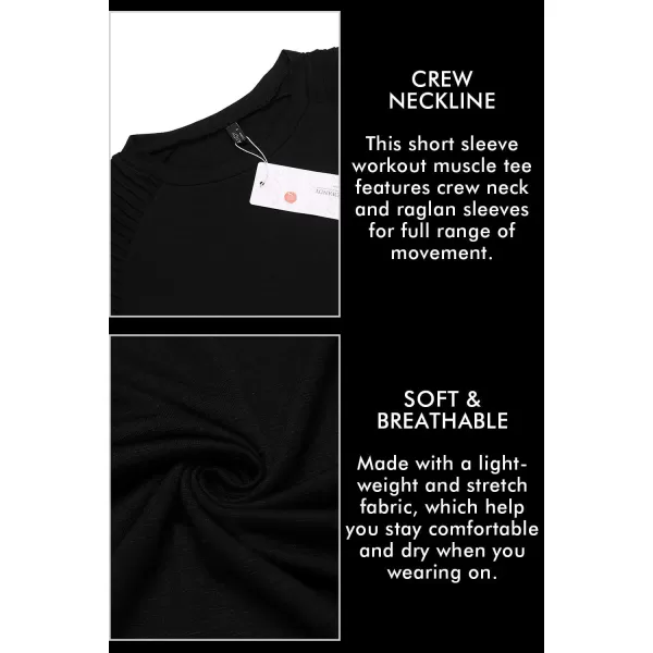COOFANDY Men's Muscle T-Shirt Pleated Raglan Sleeve Bodybuilding Gym Tee Short Sleeve Fashion Workout Shirts Hipster Shirt