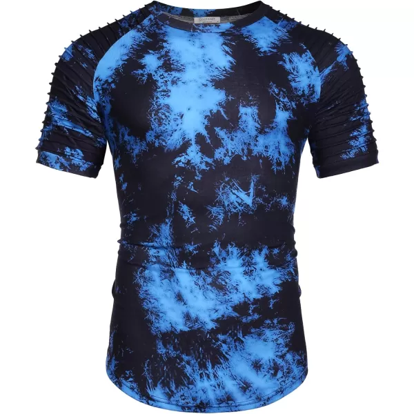 COOFANDY Men's Muscle T-Shirt Pleated Raglan Sleeve Bodybuilding Gym Tee Short Sleeve Fashion Workout Shirts Hipster Shirt)