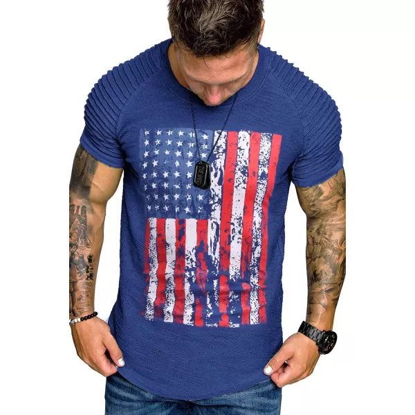 COOFANDY Men's Muscle T-Shirt Pleated Raglan Sleeve Bodybuilding Gym Tee Short Sleeve Fashion Workout Shirts Hipster Shirt