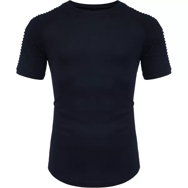 COOFANDY Men's Muscle T-Shirt Pleated Raglan Sleeve Bodybuilding Gym Tee Short Sleeve Fashion Workout Shirts Hipster Shirt