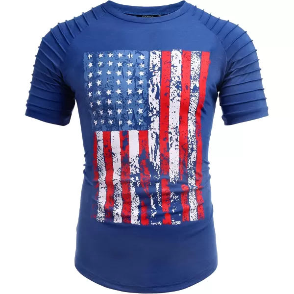 COOFANDY Men's Muscle T-Shirt Pleated Raglan Sleeve Bodybuilding Gym Tee Short Sleeve Fashion Workout Shirts Hipster Shirt