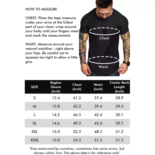 COOFANDY Men's Muscle T-Shirt Pleated Raglan Sleeve Bodybuilding Gym Tee Short Sleeve Fashion Workout Shirts Hipster Shirt