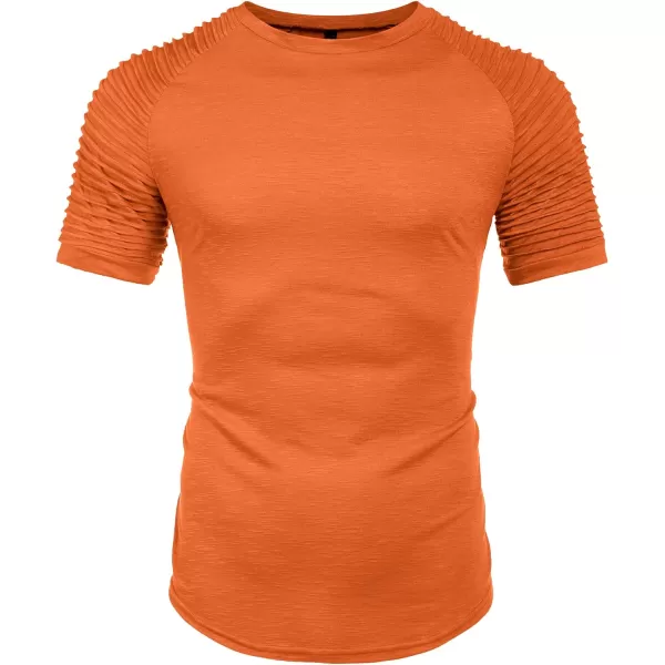 COOFANDY Men's Muscle T-Shirt Pleated Raglan Sleeve Bodybuilding Gym Tee Short Sleeve Fashion Workout Shirts Hipster Shirt