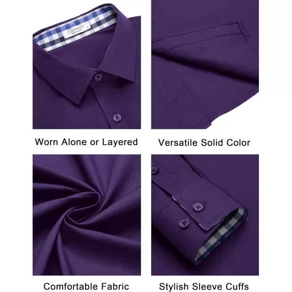 COOFANDY Mens Plaid Dress Shirt Long Sleeve Business Casual Regular Fit Button Down Shirts