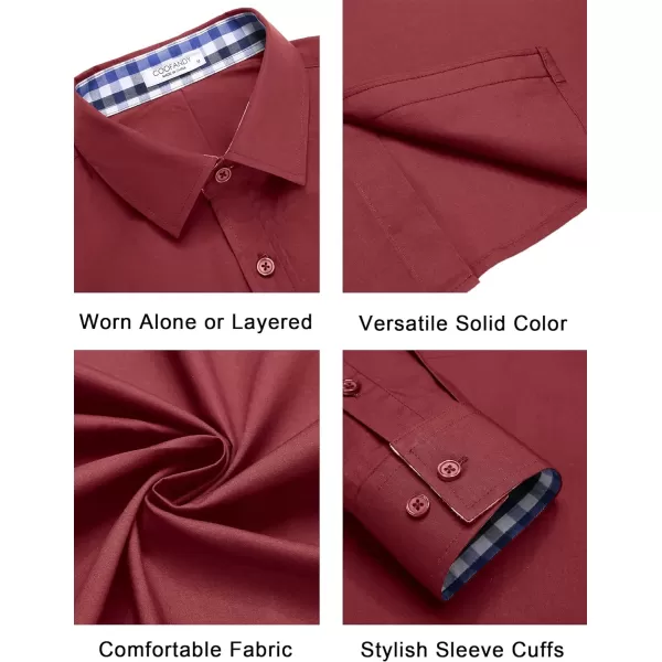 COOFANDY Mens Plaid Dress Shirt Long Sleeve Business Casual Regular Fit Button Down Shirts