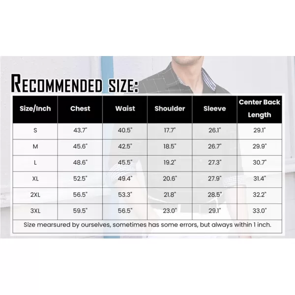 COOFANDY Mens Plaid Dress Shirt Long Sleeve Business Casual Regular Fit Button Down Shirts