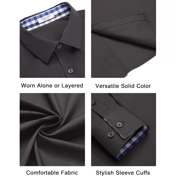 COOFANDY Mens Plaid Dress Shirt Long Sleeve Business Casual Regular Fit Button Down Shirts