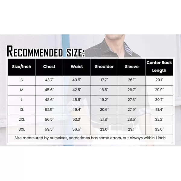 COOFANDY Mens Plaid Dress Shirt Long Sleeve Business Casual Regular Fit Button Down Shirts