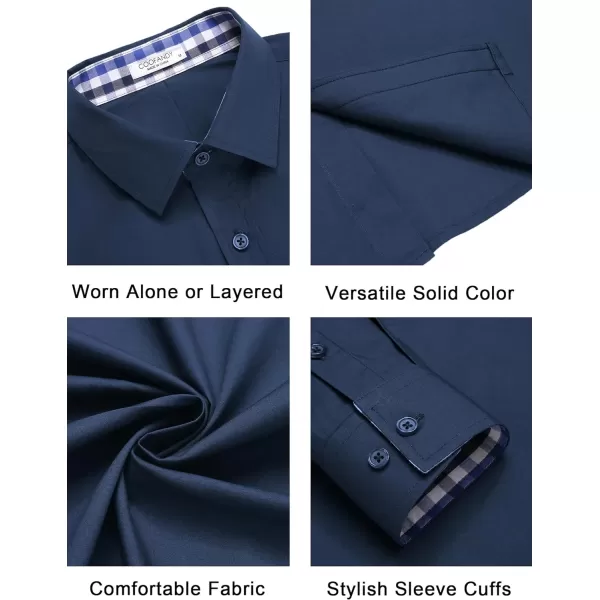 COOFANDY Mens Plaid Dress Shirt Long Sleeve Business Casual Regular Fit Button Down Shirts