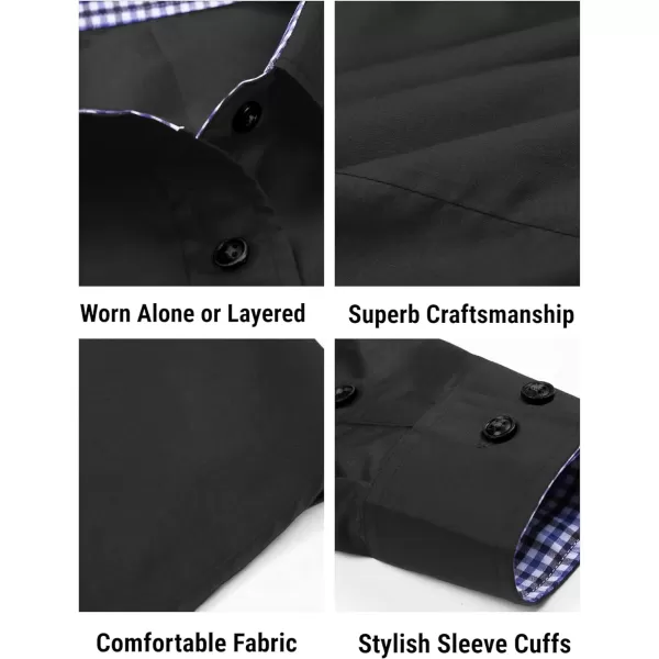 COOFANDY Mens Plaid Dress Shirt Long Sleeve Business Casual Regular Fit Button Down Shirts