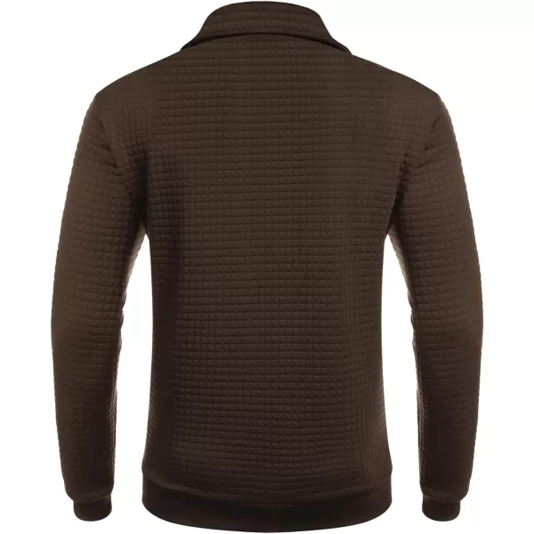 COOFANDY Men's Quarter Zip Sweatshirt Long Sleeve Casual Waffle Knit Pullover with Pocket
