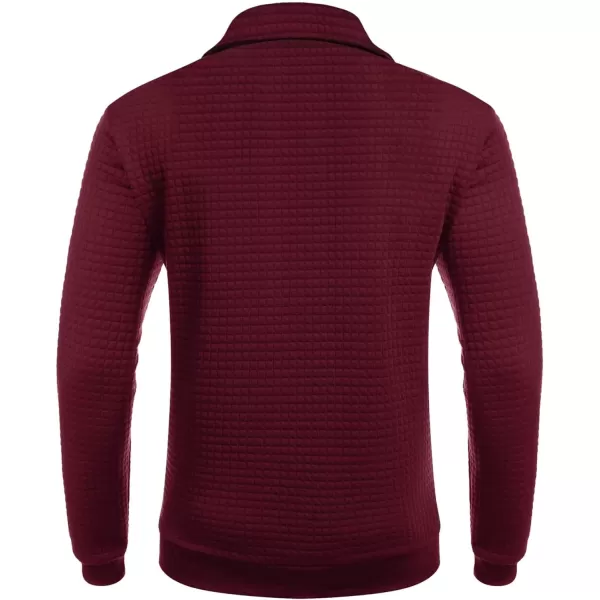 COOFANDY Men's Quarter Zip Sweatshirt Long Sleeve Casual Waffle Knit Pullover with Pocket