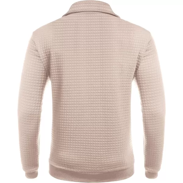 COOFANDY Men's Quarter Zip Sweatshirt Long Sleeve Casual Waffle Knit Pullover with Pocket