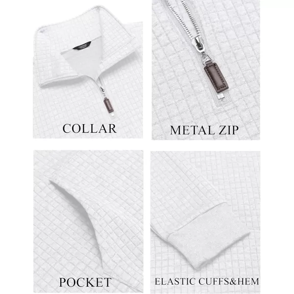 COOFANDY Men's Quarter Zip Sweatshirt Long Sleeve Casual Waffle Knit Pullover with Pocket