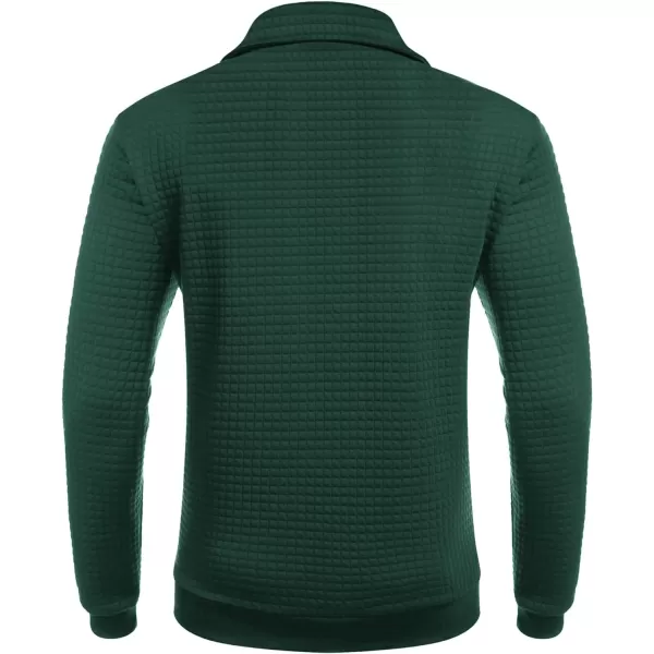 COOFANDY Men's Quarter Zip Sweatshirt Long Sleeve Casual Waffle Knit Pullover with Pocket