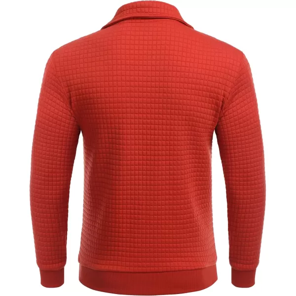 COOFANDY Men's Quarter Zip Sweatshirt Long Sleeve Casual Waffle Knit Pullover with Pocket