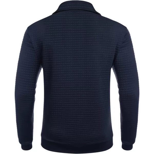 COOFANDY Men's Quarter Zip Sweatshirt Long Sleeve Casual Waffle Knit Pullover with Pocket