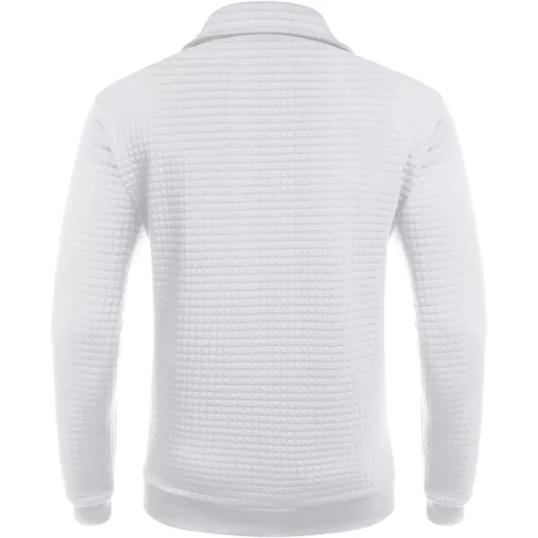 COOFANDY Men's Quarter Zip Sweatshirt Long Sleeve Casual Waffle Knit Pullover with Pocket