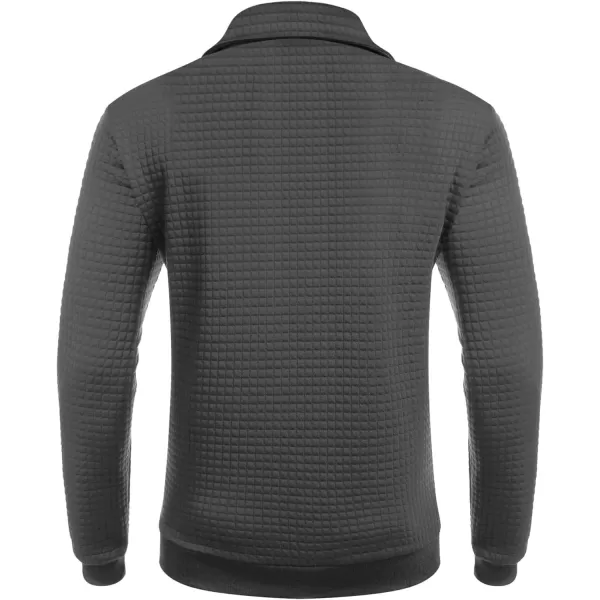 COOFANDY Men's Quarter Zip Sweatshirt Long Sleeve Casual Waffle Knit Pullover with Pocket