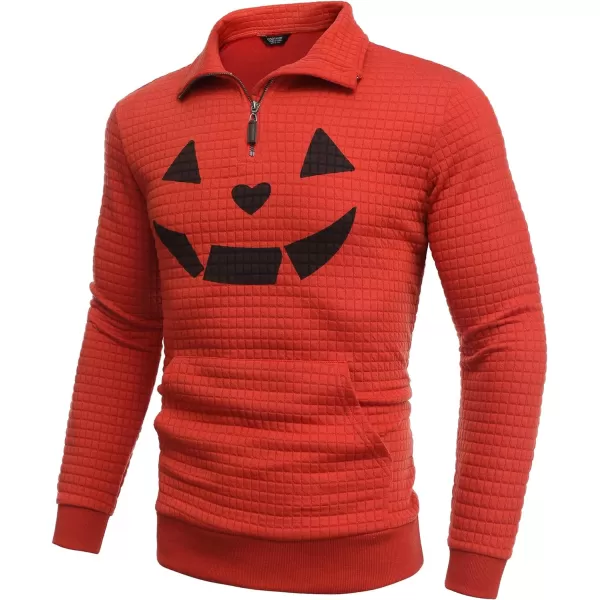 COOFANDY Men's Quarter Zip Sweatshirt Long Sleeve Casual Waffle Knit Pullover with Pocket