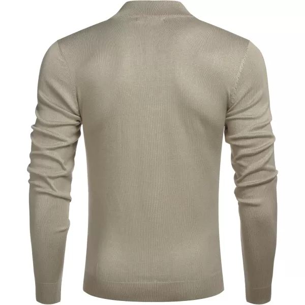 COOFANDY Men's Quarter Zip Up Sweaters Slim Fit Lightweight Mock Neck Pullover Casual Polo Sweaters