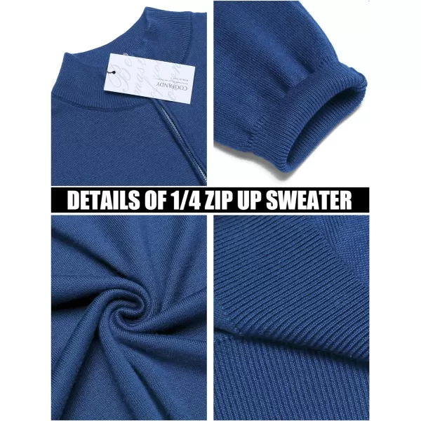 COOFANDY Men's Quarter Zip Up Sweaters Slim Fit Lightweight Mock Neck Pullover Casual Polo Sweaters