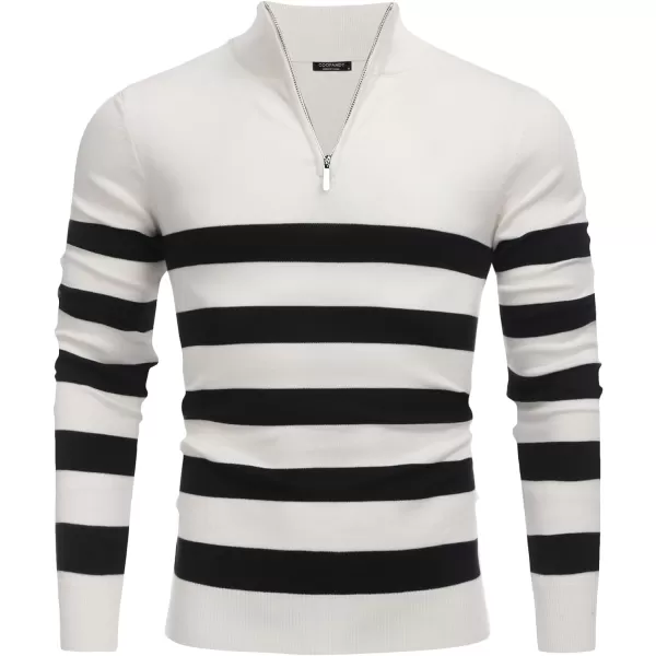 COOFANDY Men's Quarter Zip Up Sweaters Slim Fit Lightweight Mock Neck Pullover Casual Polo Sweaters