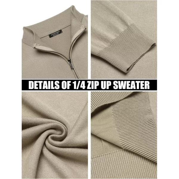 COOFANDY Men's Quarter Zip Up Sweaters Slim Fit Lightweight Mock Neck Pullover Casual Polo Sweaters