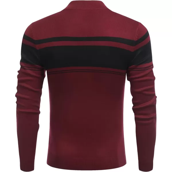 COOFANDY Men's Quarter Zip Up Sweaters Slim Fit Lightweight Mock Neck Pullover Casual Polo Sweaters