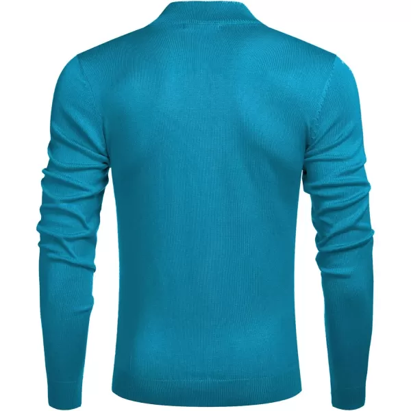 COOFANDY Men's Quarter Zip Up Sweaters Slim Fit Lightweight Mock Neck Pullover Casual Polo Sweaters