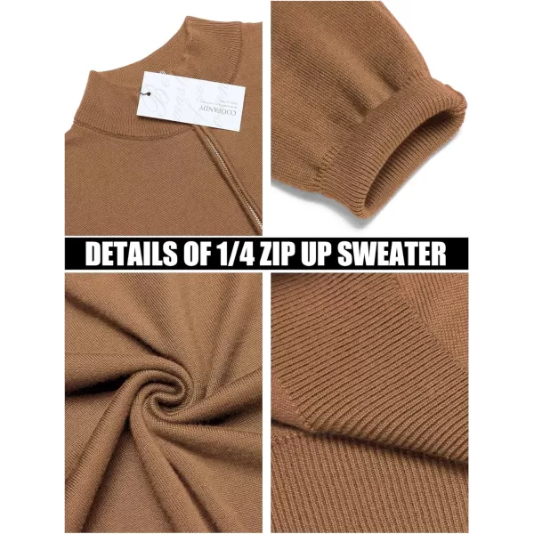 COOFANDY Men's Quarter Zip Up Sweaters Slim Fit Lightweight Mock Neck Pullover Casual Polo Sweaters