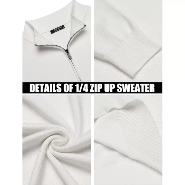 COOFANDY Men's Quarter Zip Up Sweaters Slim Fit Lightweight Mock Neck Pullover Casual Polo Sweaters