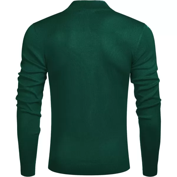 COOFANDY Men's Quarter Zip Up Sweaters Slim Fit Lightweight Mock Neck Pullover Casual Polo Sweaters