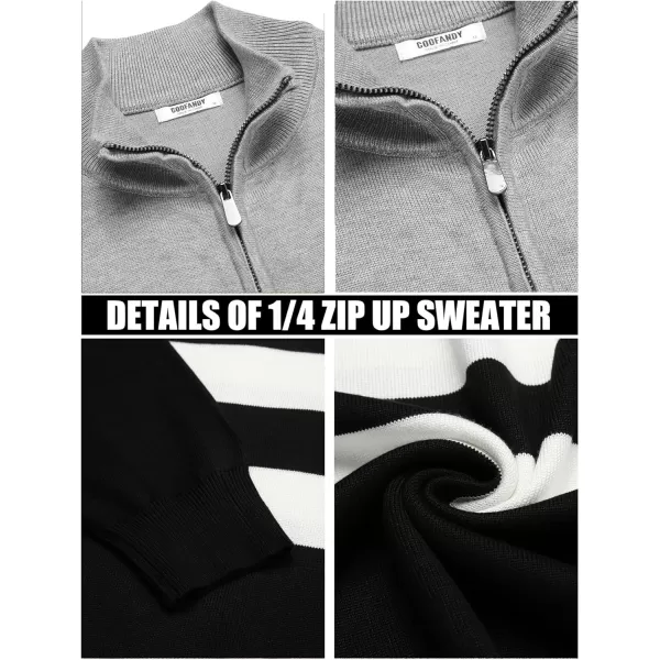 COOFANDY Men's Quarter Zip Up Sweaters Slim Fit Lightweight Mock Neck Pullover Casual Polo Sweaters