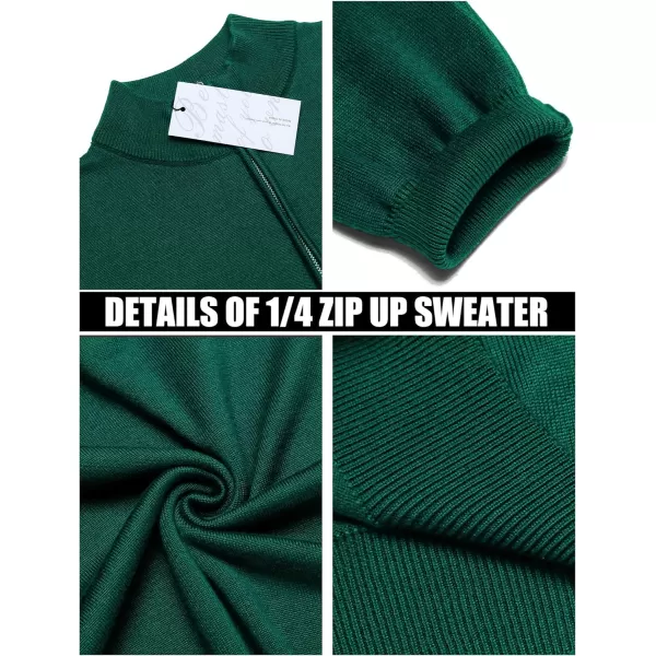 COOFANDY Men's Quarter Zip Up Sweaters Slim Fit Lightweight Mock Neck Pullover Casual Polo Sweaters