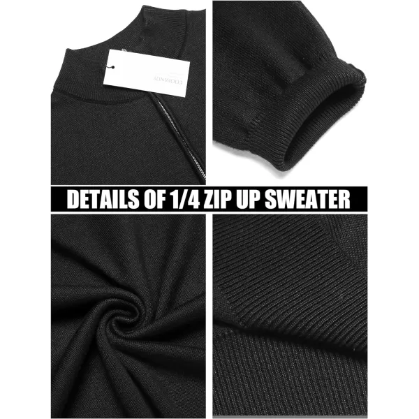 COOFANDY Men's Quarter Zip Up Sweaters Slim Fit Lightweight Mock Neck Pullover Casual Polo Sweaters