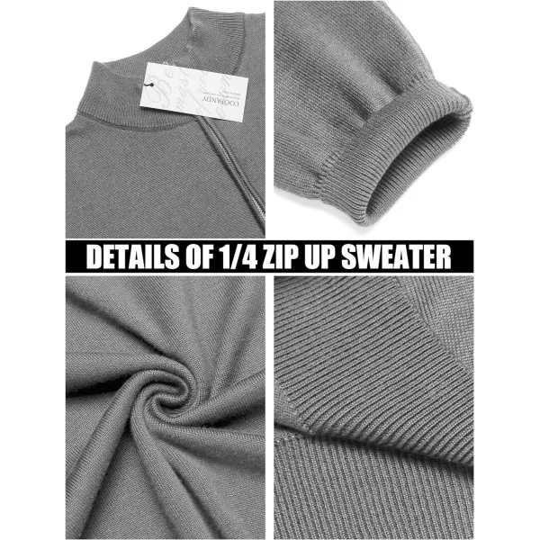 COOFANDY Men's Quarter Zip Up Sweaters Slim Fit Lightweight Mock Neck Pullover Casual Polo Sweaters