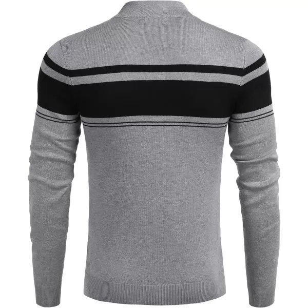COOFANDY Men's Quarter Zip Up Sweaters Slim Fit Lightweight Mock Neck Pullover Casual Polo Sweaters
