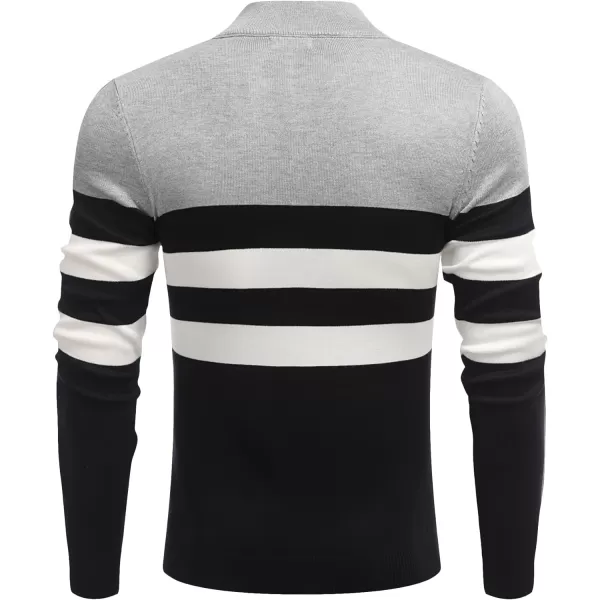 COOFANDY Men's Quarter Zip Up Sweaters Slim Fit Lightweight Mock Neck Pullover Casual Polo Sweaters