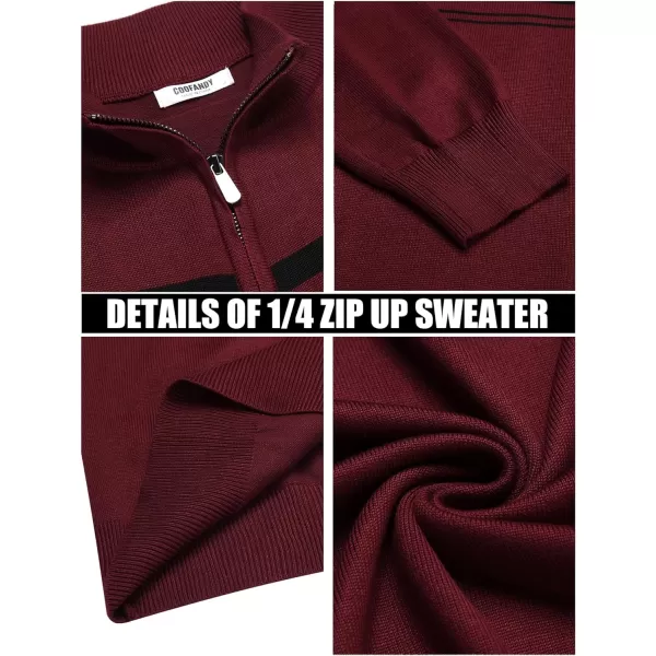 COOFANDY Men's Quarter Zip Up Sweaters Slim Fit Lightweight Mock Neck Pullover Casual Polo Sweaters