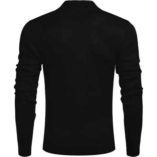 COOFANDY Men's Quarter Zip Up Sweaters Slim Fit Lightweight Mock Neck Pullover Casual Polo Sweaters