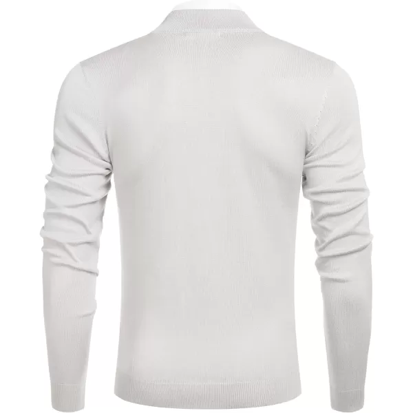 COOFANDY Men's Quarter Zip Up Sweaters Slim Fit Lightweight Mock Neck Pullover Casual Polo Sweaters